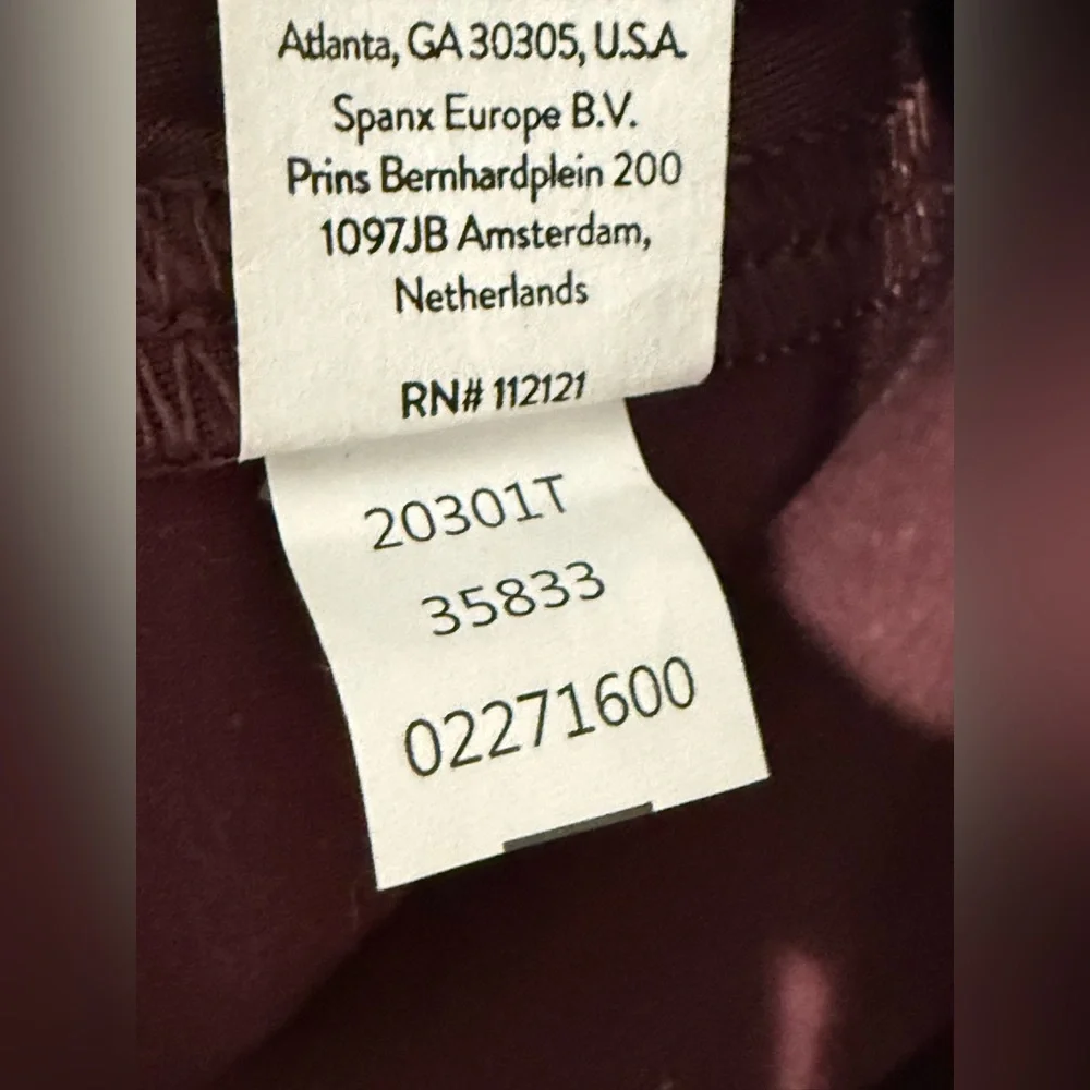 SPANX Faux Patent Leather Leggings Size L Burgundy Liquid Gloss Slim Fit - Picture 11 of 11